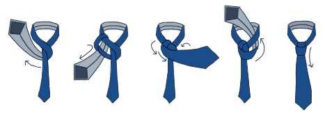 схема завязывания галстука узел кристенсен простой узел
