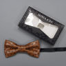 Красивая коричневая галстук-бабочка из эко кожи 828786