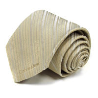 Полосатый галстук в песочных тонах Calvin Klein 300008