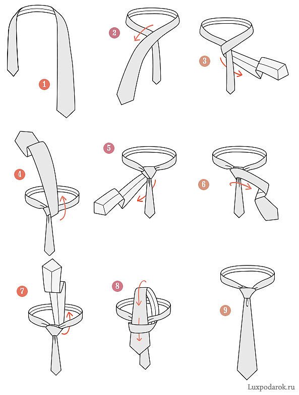Классический узел на галстук