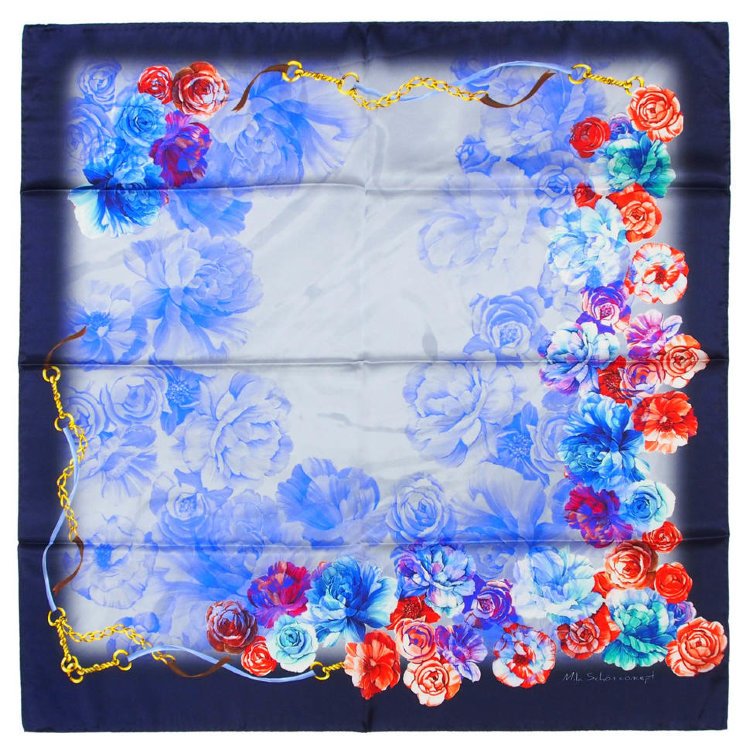 Оригинальный платок с яркими цветами Mila Schon 821732