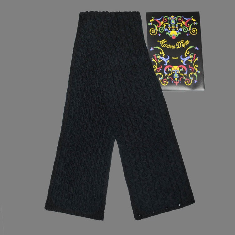 Черный зимний шарф с камнями для девушки Marina Deste 834056