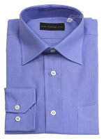 Синяя однотонная мужская сорочка Enrico Coveri 0019