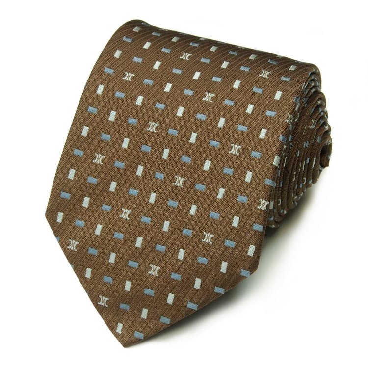 Красивый оливкового цвета галстук с голубоватыми вкраплениями Celine 823281