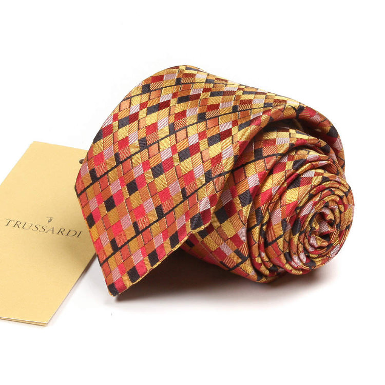 Золотисто-красный переливающийся галстук Trussardi 72569