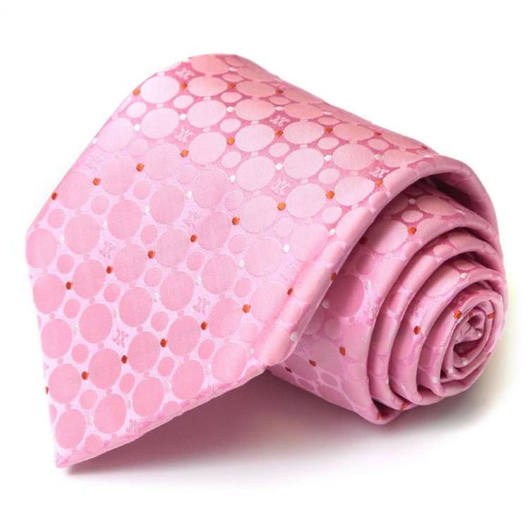 Молодежный розовый галстук с красными точками Celine 58851