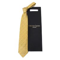Золотистый галстук в белый мелкий огурчик Christian Lacroix 820165