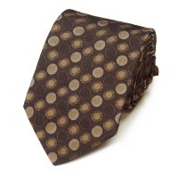 Оригинальный галстук в объемные круги золотистого цвета Celine 823296