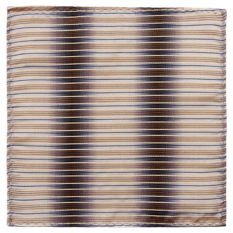 Карманный платок в коричнево-серых тонах с полосками 820133