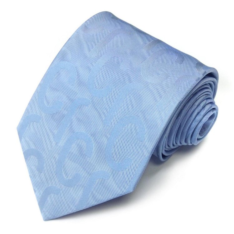 Однотонный небесно-голубой галстук с крупными логотипами Roberto Cavalli 824582