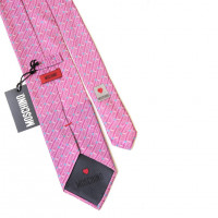 Темно-розовый галстук с надписями Moschino 34550