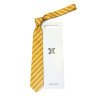 Шелковый мужской галстук в белые и коричневые полосы Celine 825854