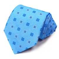 Небесно голубой галстук в стильный рисунок Krizia 821993