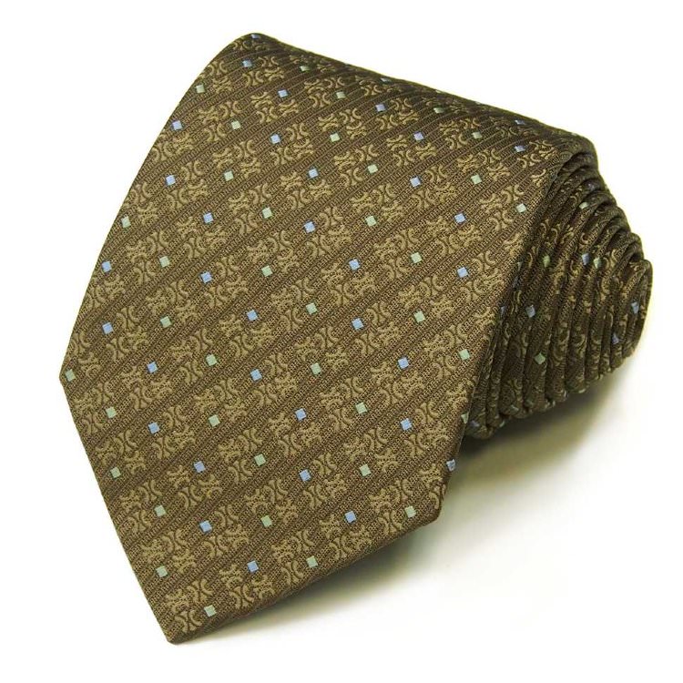 Шелковый брендированный галстук цвета "оливы" Celine 823317