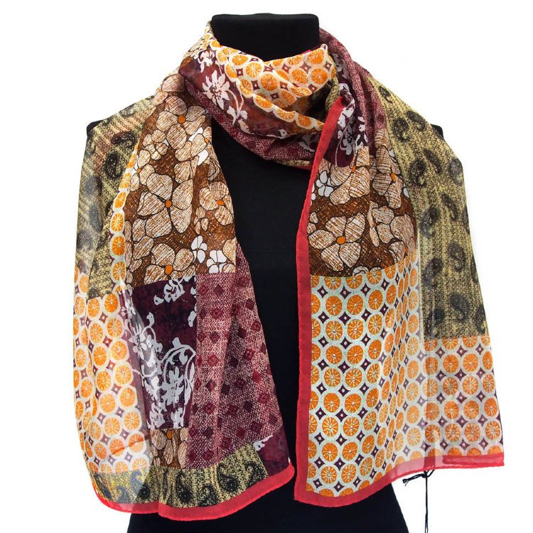 Летний шелковый шарф для женщины Mila Schon 821799