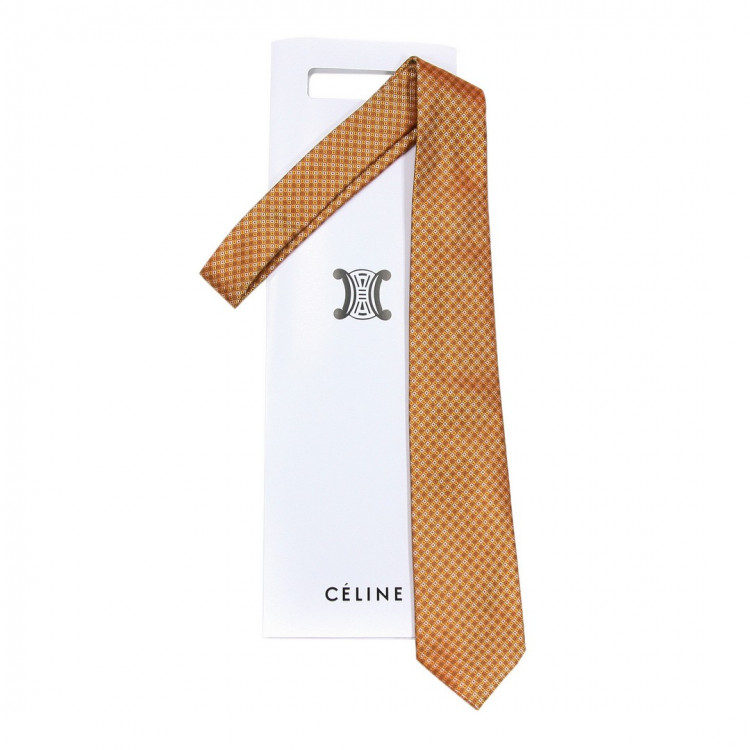 Оранжевый галстук в мелкий квадратик 2014 Celine 70779