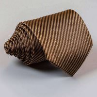 Жаккардовый галстук в коричневых тонах Rene Lezard 104790