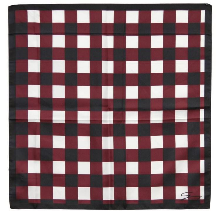 Оригинальный бордовый платок с квадратами Genny 103