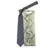 Серый классический галстук в тонкую коричневую полосу с логотипами Roberto Cavalli 824615