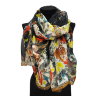 Красивый черный шарф-палантин с цветами Kenzo Homme 840450