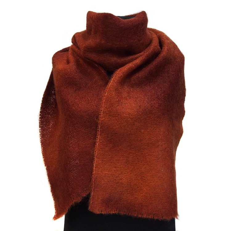Терракотовый шарф утепленный 823606