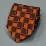 Брендовый коричневый галстук в оранжевый квадратик Christian Lacroix 837088
