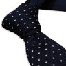 Темно-синий вязанный галстук в крапинку 843038