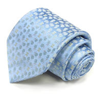 Голубой галстук с вышитыми серебристыми цветками Celine 810379