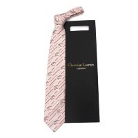 Серебристый галстук с красной полосой Christian Lacroix 820198