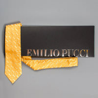 Ярко-золотистый жаккардовый галстук Emilio Pucci 101882