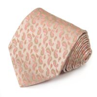 Серебряный галстук в золотисто-розовый огурчик Christian Lacroix 820203