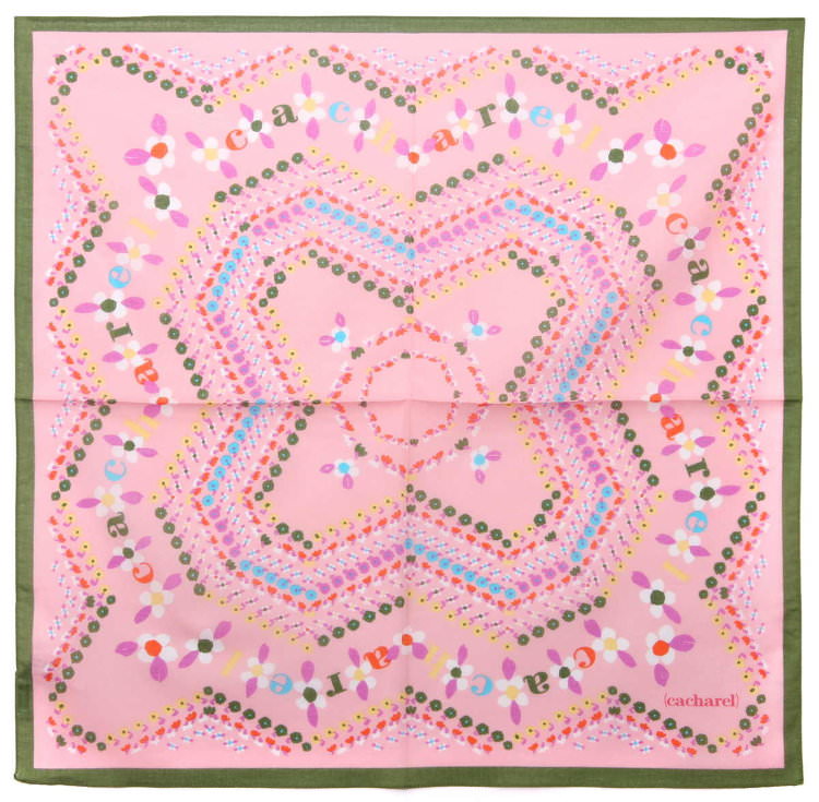 Розовый женский шейный платок Cacharel 10625