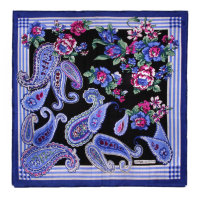Большой зимний женский платок черно-синий Coveri Collection 73682