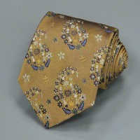 Мужской коричнево-бежевый галстук с узором "пейсли" Christian Lacroix 836506