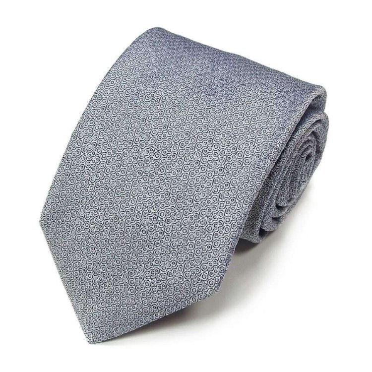 Серебряный итальянский галстук с жаккардовым плетением Club Seta 820730