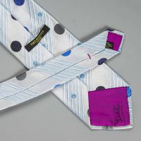 Светло-голубой галстук в крупный горошек Emilio Pucci 101916