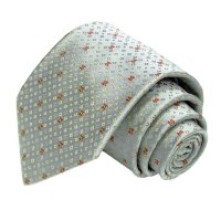 Серебристо-голубой галстук с мелкими красными логотипами Celine 810454