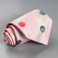 Светло-розовый мужской галстук в горошек Emilio Pucci 101919