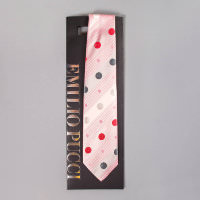 Светло-розовый мужской галстук в горошек Emilio Pucci 101919