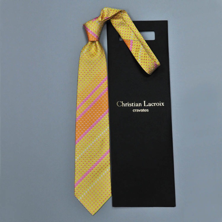 Оригинальный мужской галстук с желтыми кружочками Christian Lacroix 836015