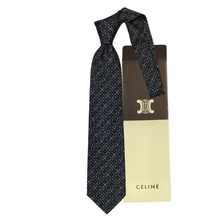 Черно-серый галстук с рисунком Celine 838554