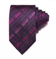 Узкий фиолетовый галстук в классическую клетку ClubSeta 11314