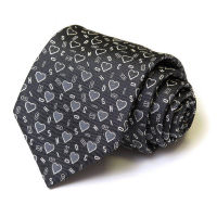 Черный галстук с сердечками и буквами Moschino 33014
