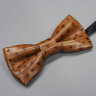 Красивая коричневая галстук-бабочка из эко кожи 828786
