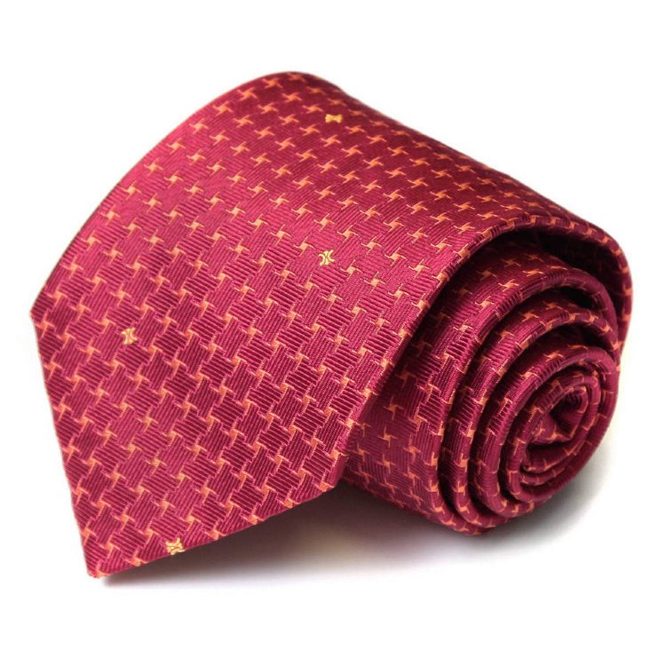 Жаккардовый галстук вишневого цвета Celine 58424
