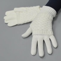 Однотонные перчатки белого цвета Marina Deste 834288