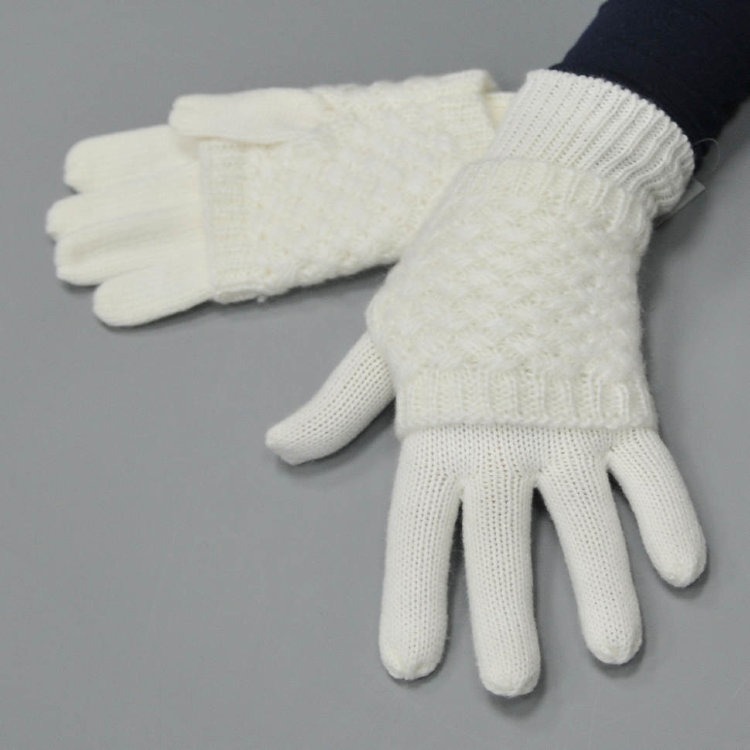 Однотонные перчатки белого цвета Marina Deste 834288