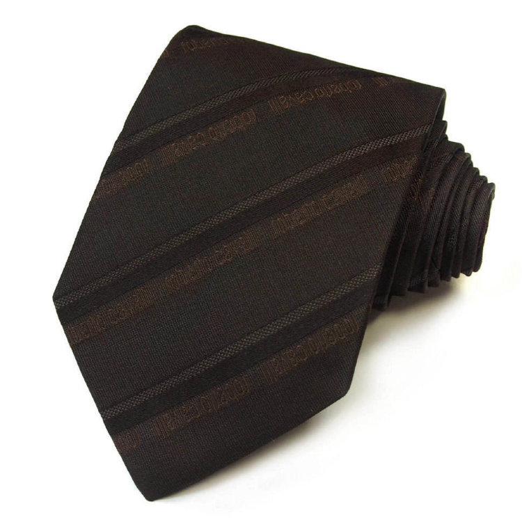 Шикарный коричневый мужской галстук с логотипом Roberto Cavalli 837239