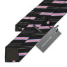 Изумительный черный галстук с коралловыми и голубыми полосками Rene Lezard 834330