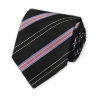 Изумительный черный галстук с коралловыми и голубыми полосками Rene Lezard 834330